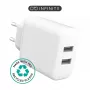Iekštelpu lādētājs eSTUFF ES637005 Viedtālrunim Balts 2 USB porti 5V