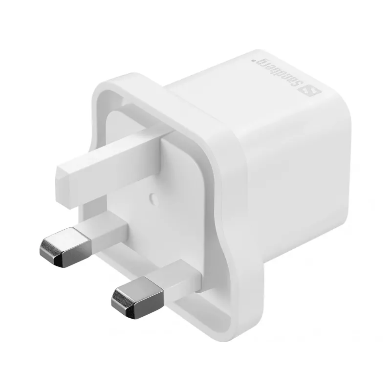 USB-C lādētājs SANDBERG 441-64 20W UK kontaktdakša — ātra USB Power Delivery uzlāde