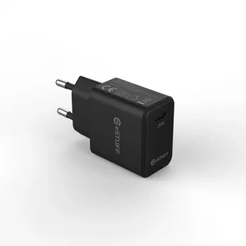 eSTUFF ES635029-BULK USB-C lādētājs ES PD 20W, melns