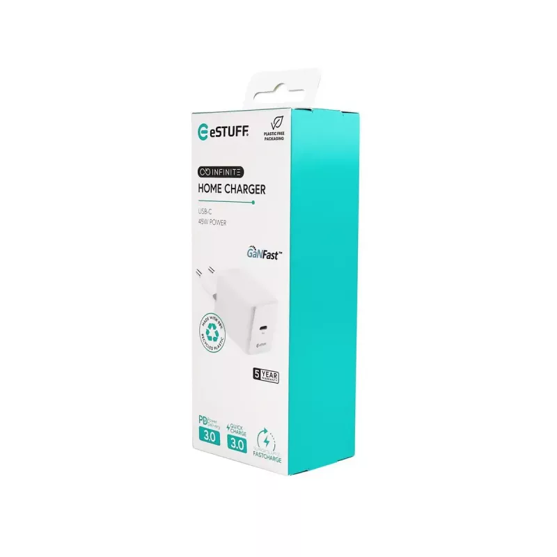 eSTUFF INFINITE ES637046 USB-C lādētājs ES PD 45W GaN