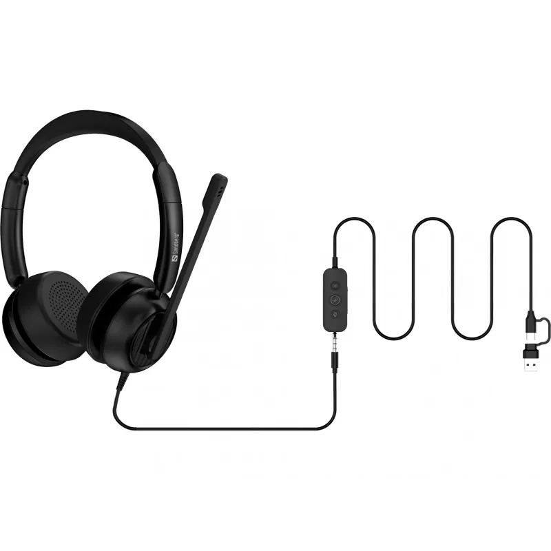 Vadu austiņas Sandberg 3in1 Office Headset Pro ENC 20-20000 Hz