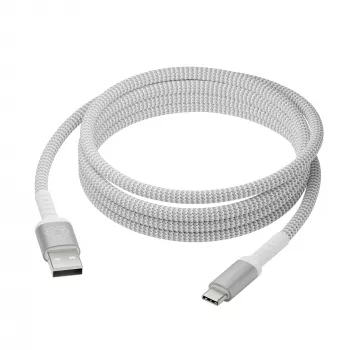USB-A uz USB-C datu kabelis d bramante re-charge Pro BRD kabelis 2,5 m, USB 2.0, balts