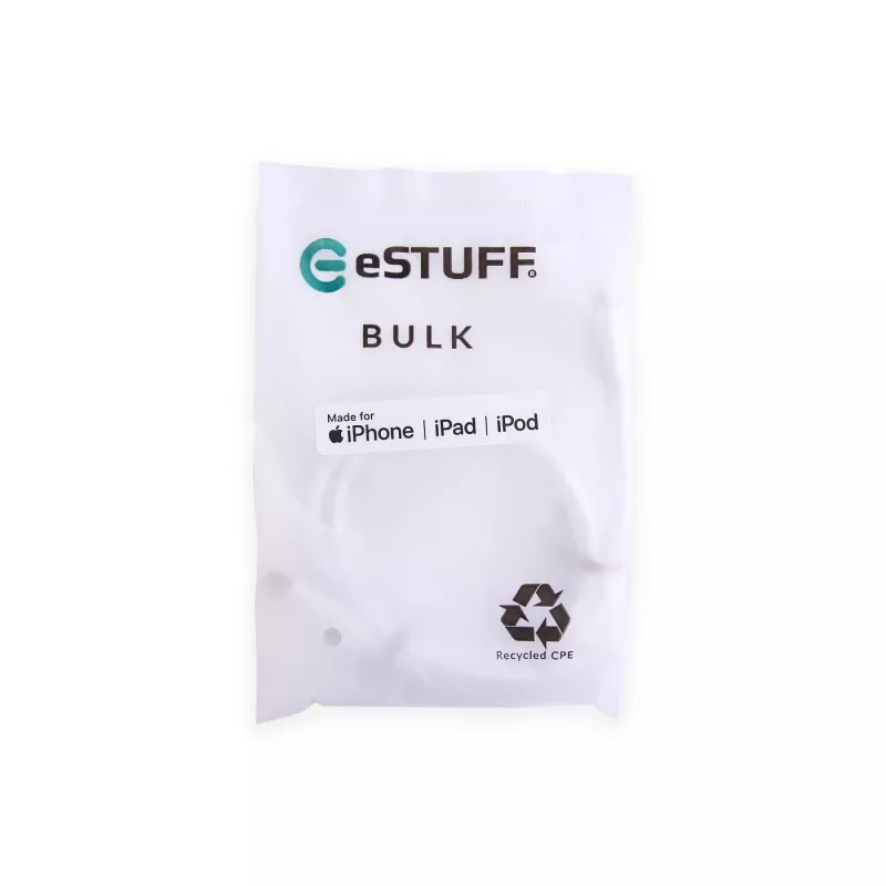 Lightning kabelis eSTUFF ES602170-BULK 1m balts USB C 2.4A