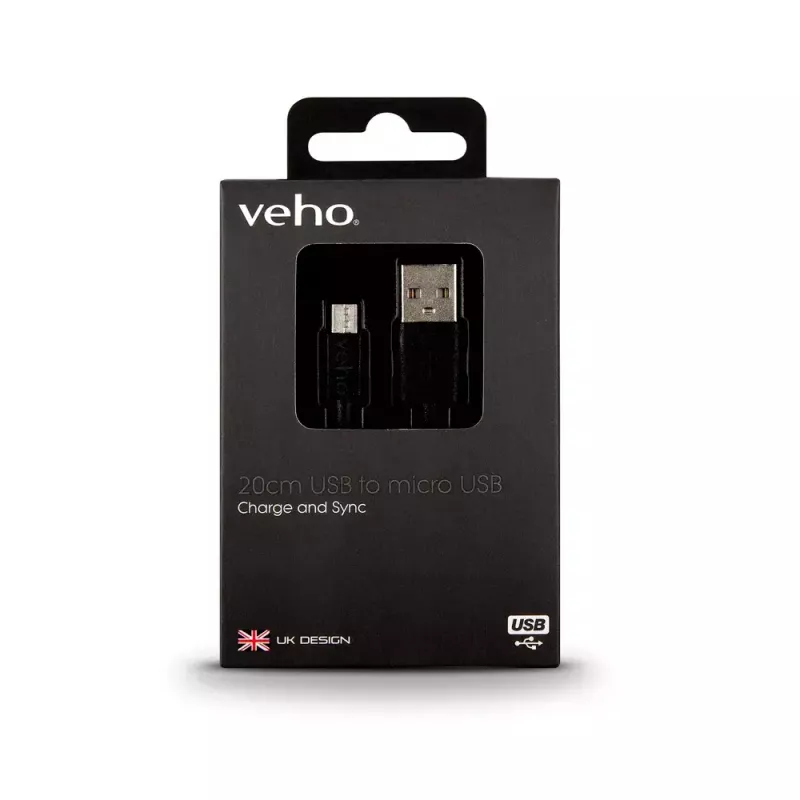 Vads Veho Pebble USB-A uz micro-USB VCL-001-M-20CM