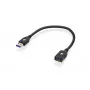 IOGEAR G2LU3AMF USB kabelis USB 3.2 Gen 1 0,3 m USB A Melns