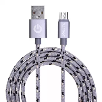 USB kabelis Garbot C-05-10195 1m USB A Micro-USB B Sudraba