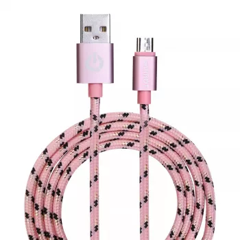 USB kabelis Garbot C-05-10196 1m USB A Micro-USB B Rozā krāsā