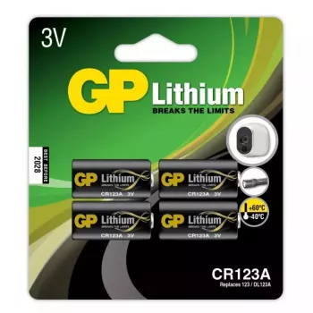 Vienreizlietojama baterija GP baterijas Lithium CR 123A litija-mangāna dioksīds