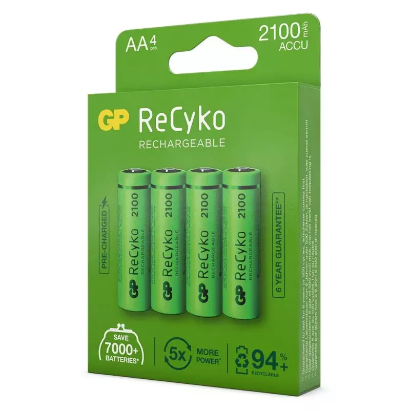 Uzlādējamā baterija GP baterijas ReCyko+ 2100mAh 4 gab. AA NiMH