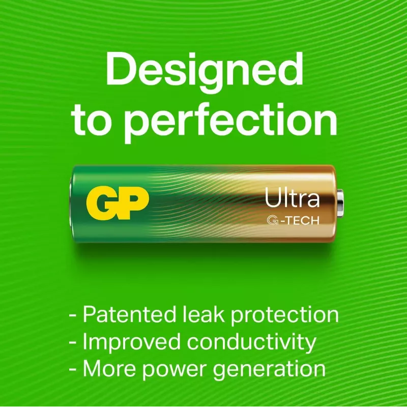 Vienreizlietojama baterija GP Batteries Ultra Alkaline GP15AU AA LR06 Sārma 10 gadu uzglabāšanas laiks