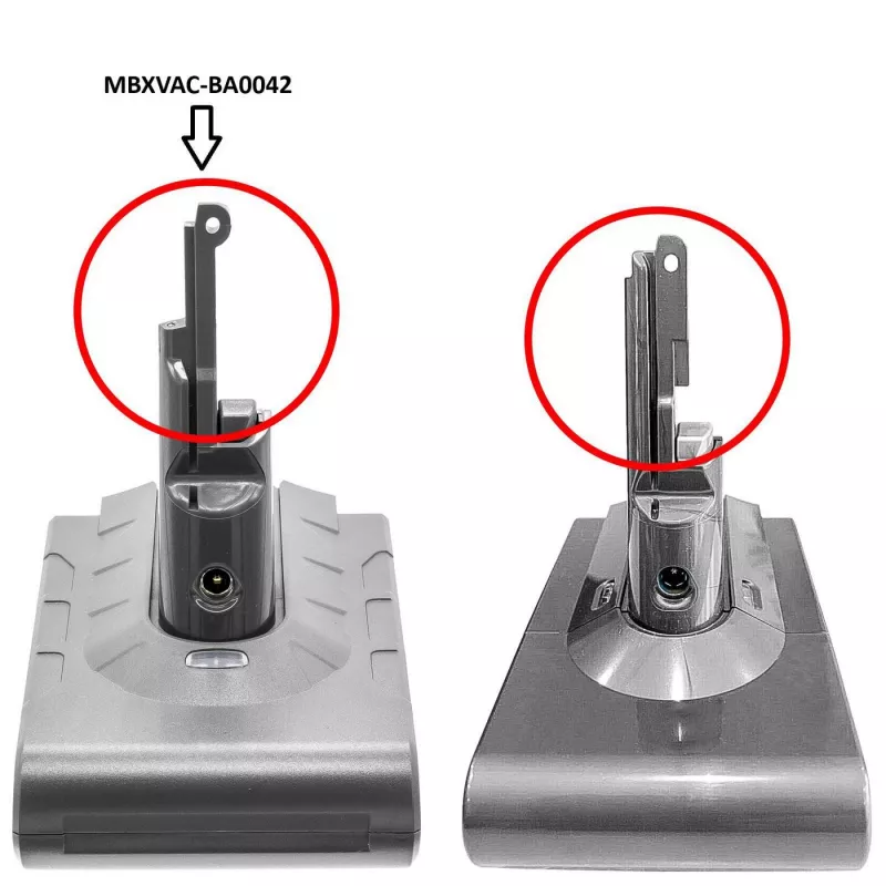 CoreParts Baterija Dyson rokas putekļsūcējiem Melna 80mm x 120mm x 146mm