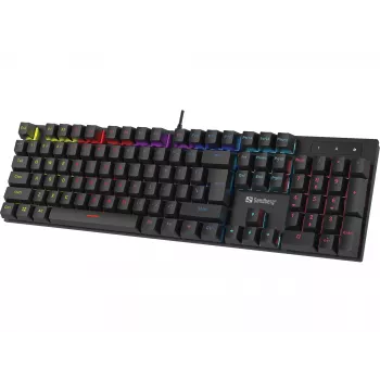 Sandberg mehāniskā spēlētāju tastatūra vācu valodā, pilna izmēra, vadu USB, mehāniska QWERTZ, RGB LED