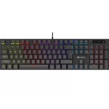 Sandberg mehāniskā spēlētāju tastatūra vācu valodā, pilna izmēra, vadu USB, mehāniska QWERTZ, RGB LED