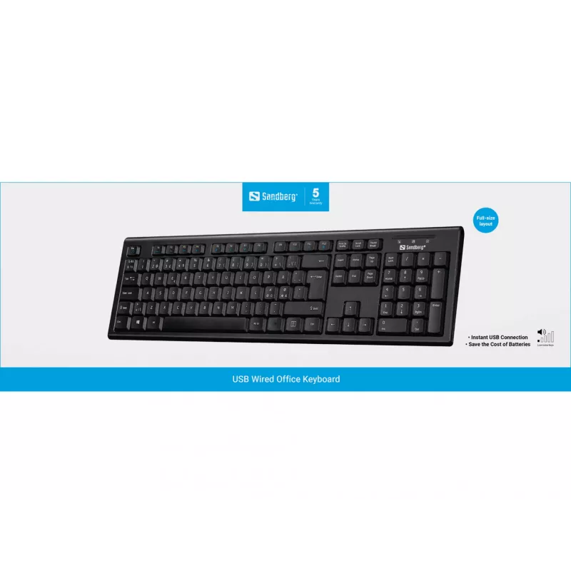 Sandberg USB vadu biroja tastatūra Nord