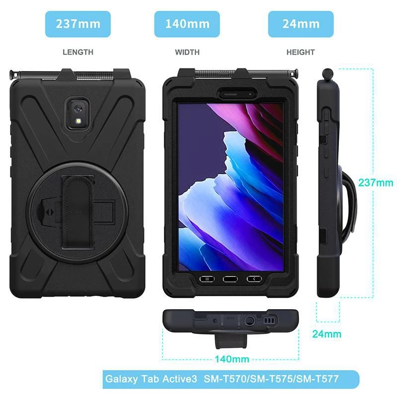 eSTUFF AUSTIN Defender vāciņš Samsung Galaxy Tab Active3 - Melns