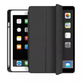 eSTUFF SEATTLE penālis iPad 9.7 2018/2017 – melna PU āda