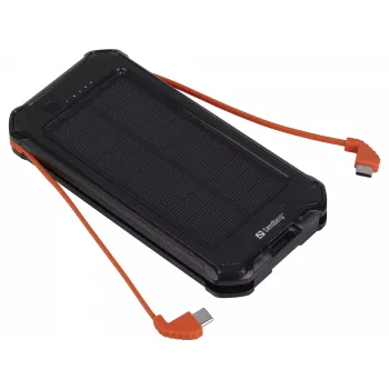 Ārējais akumulators Sandberg 3in1 Solar Powerbank 10000 10000 mAh 2A Melns