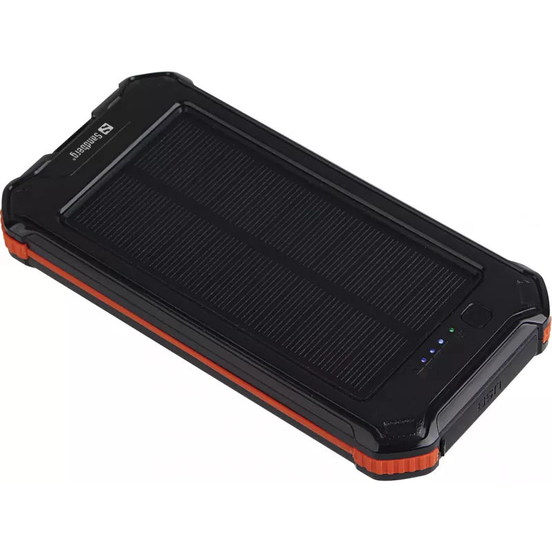 Ārējais akumulators Sandberg 3in1 Solar Powerbank 10000 10000 mAh 2A Melns