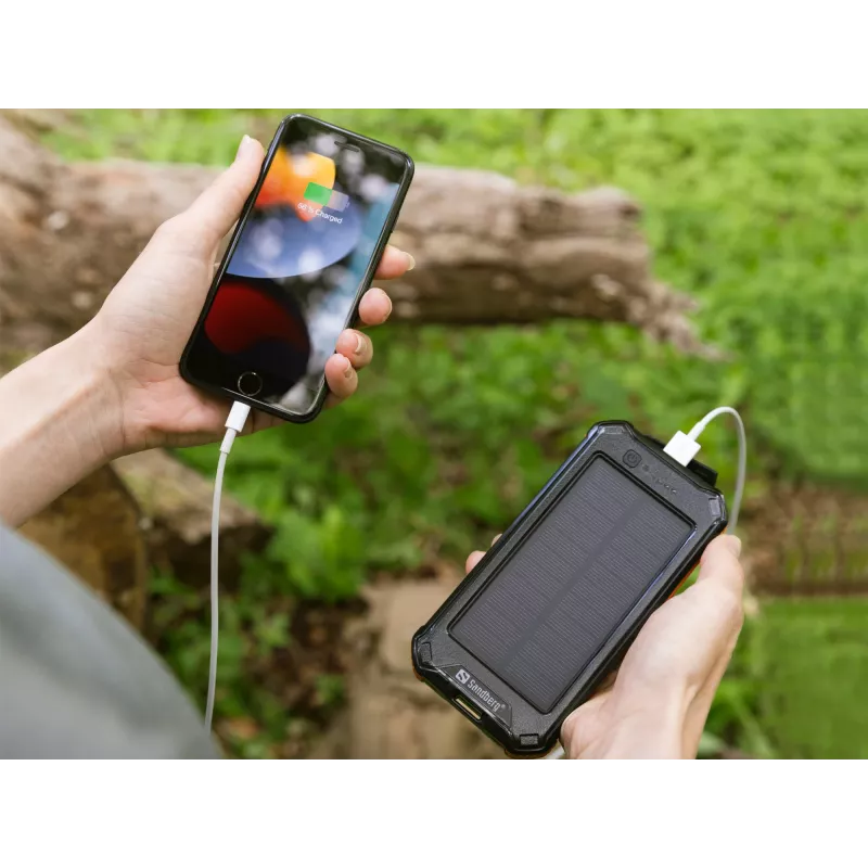 Ārējais akumulators Sandberg 3in1 Solar Powerbank 10000 10000 mAh 2A Melns