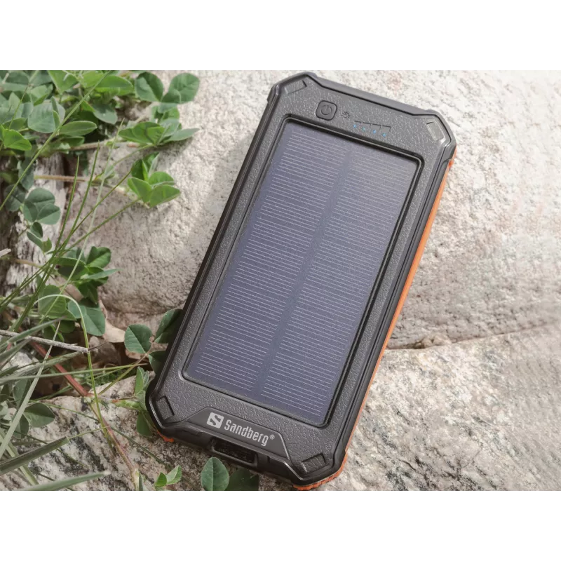 Ārējais akumulators Sandberg 3in1 Solar Powerbank 10000 10000 mAh 2A Melns