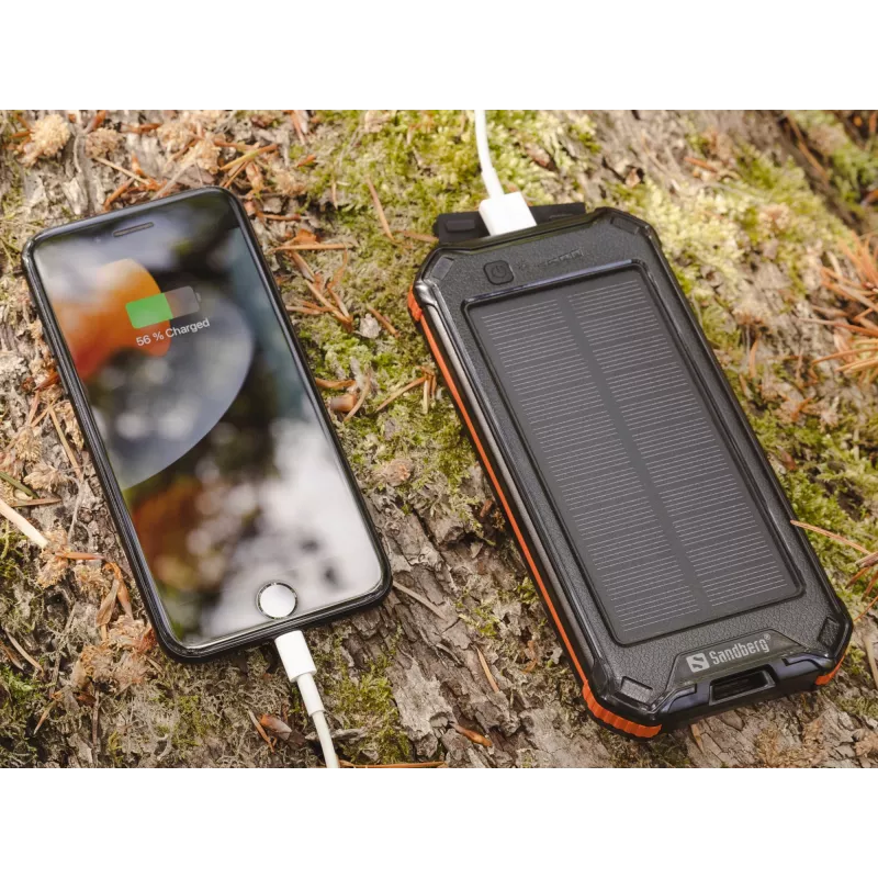 Ārējais akumulators Sandberg 3in1 Solar Powerbank 10000 10000 mAh 2A Melns