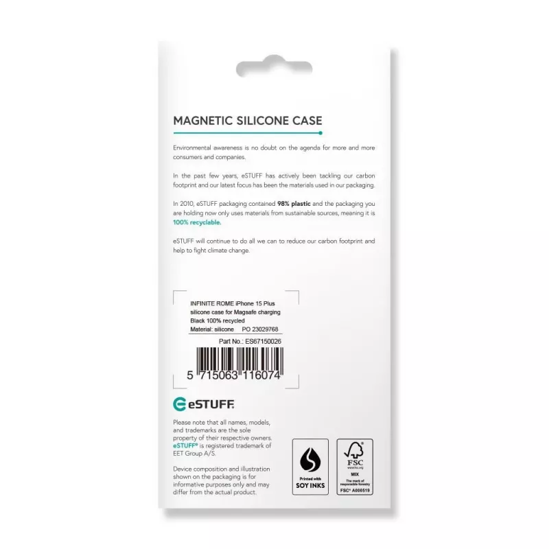 eSTUFF ES67150026 mobilā tālruņa maciņš 17 cm (6,7 collas) Vāciņš Melns