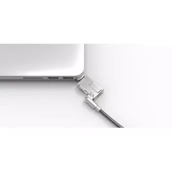 Kabeļa slēdzene Compulocks MBA11BRW — atslēgas slēdzene, alumīnija korpuss, nerūsējošā tērauda trose, sudraba krāsa
