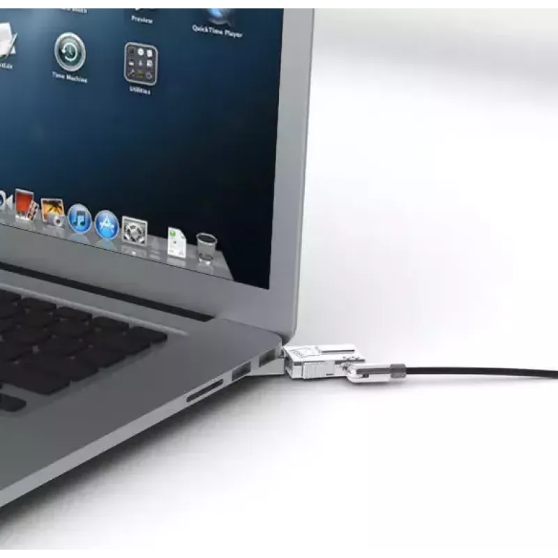 Kabeļa slēdzene Compulocks MBA11BRW — atslēgas slēdzene, alumīnija korpuss, nerūsējošā tērauda trose, sudraba krāsa