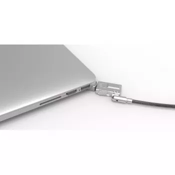 Kabeļa slēdzene Compulocks MBA11BRW — atslēgas slēdzene, alumīnija korpuss, nerūsējošā tērauda trose, sudraba krāsa
