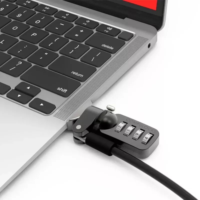 Compulocks Ledge MacBook Air 13 collu M2 un M3 ar kombinēto slēdzeni, sudraba