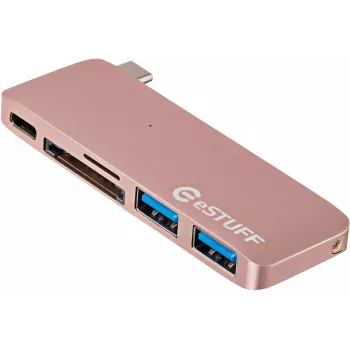 eSTUFF ES84121-ROSE portatīvā doka/portu replikators USB 3.2 Gen 2 (3.1 Gen 2) Type-C rožu zelts