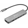 Dokstacija SANDBERG USB-C 6-in-1 MediaDock — USB 3.2 Gen 1 Type-C 10 Gbit/s, 4K HDMI, PD līdz 100W, 1×USB-A, 1×USB2.0, pelēka