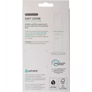 eSTUFF ES67100051 mobilā tālruņa maciņš 17 cm (6,7 collas) Vāciņš Caurspīdīgs