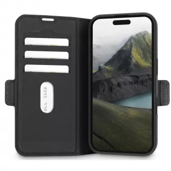 Salokāms vāciņš dbramante1928 Oslo Pro Apple iPhone 16 melns PU plastmasa