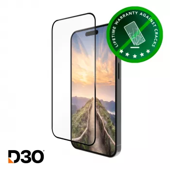 dbramante1928 eco-shield D3O - iPhone 16 ProMax - Melns Edge rūdīta stikla ekrāna aizsargplēve