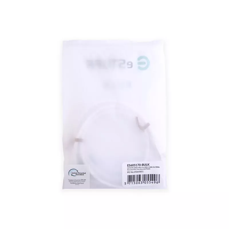 eSTUFF ES605170-BULK USB kabelis USB 2.0 1 m USB C USB A Balts
