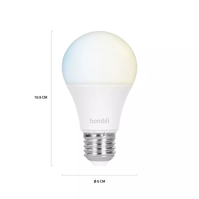 Viedā spuldze Hombli E27 9W Wi-Fi balta