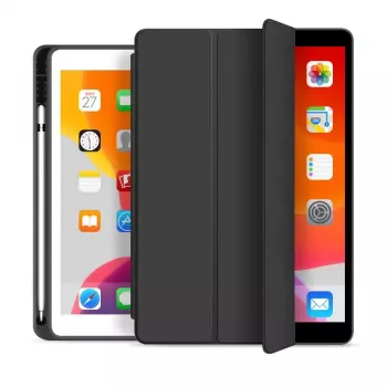 eSTUFF SEATTLE Penālis iPad Air 5/4 10.9 2022/2020 — melna PU āda