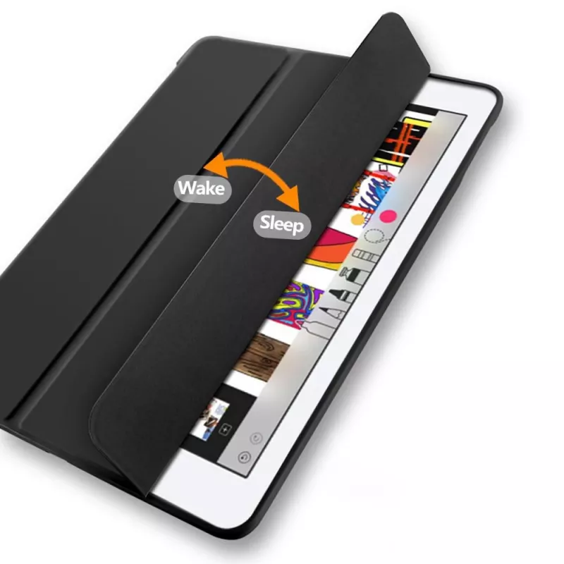 eSTUFF SEATTLE Penālis iPad Air 5/4 10.9 2022/2020 — melna PU āda