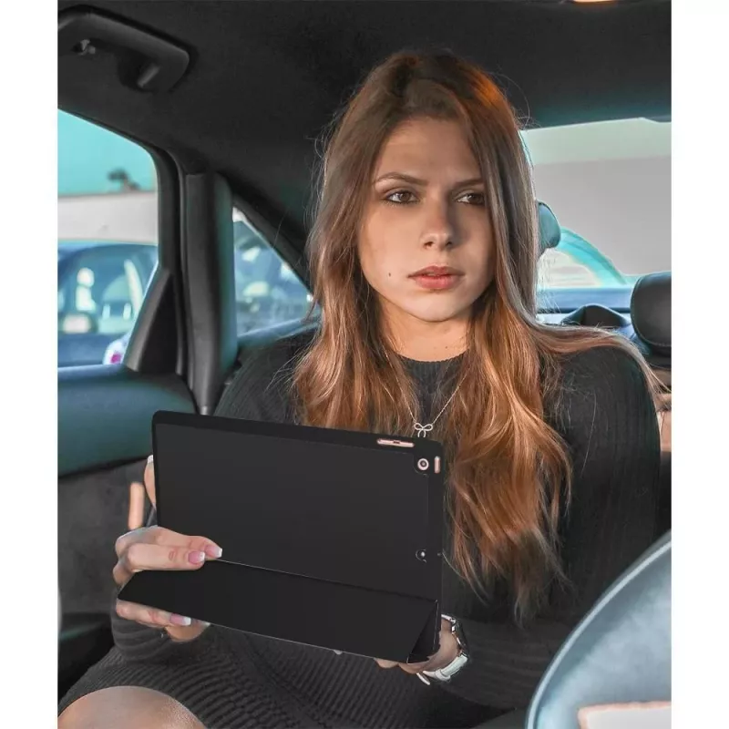 eSTUFF SEATTLE Penālis iPad Air 5/4 10.9 2022/2020 — melna PU āda