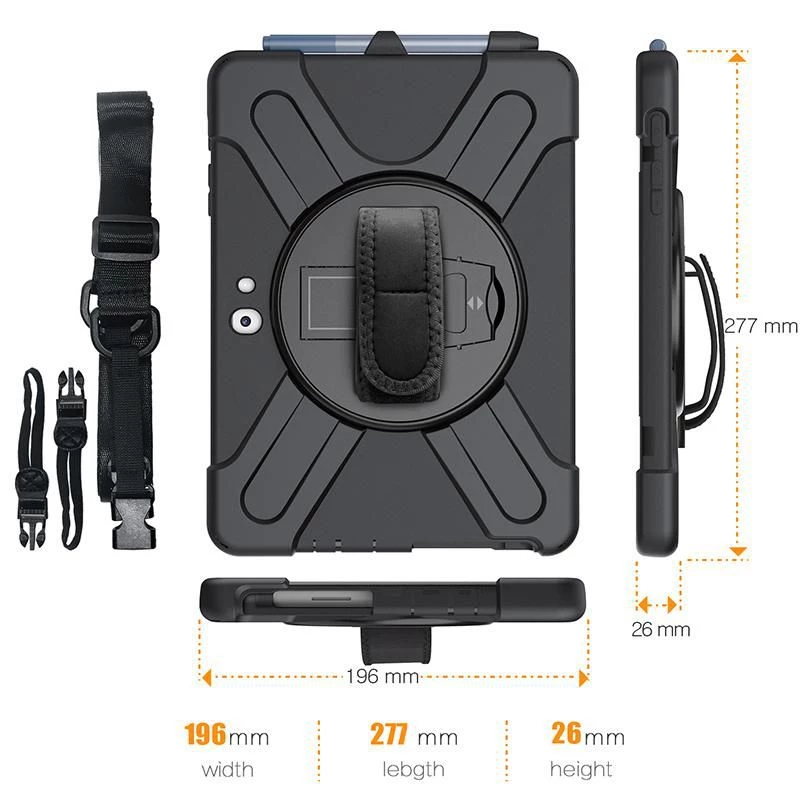 Vāciņš eSTUFF AUSTIN Defender Case priekš Microsoft Surface Go 3/Go 2/Go Melns