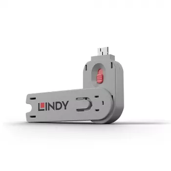 Porta bloķētāja atslēga Lindy USB Type A Port Blocker Key rozā krāsā