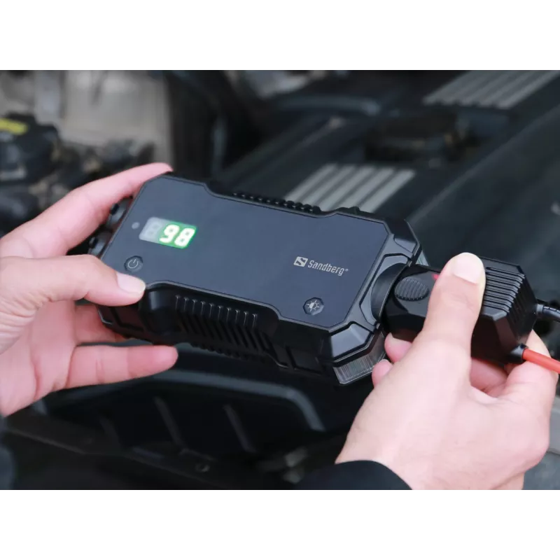 Sandberg auto startera ārējais akumulators 10000 mAh USB Type-A Type-C melns