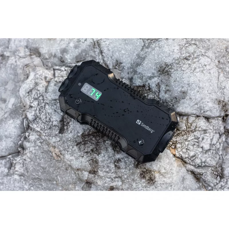Sandberg auto startera ārējais akumulators 10000 mAh USB Type-A Type-C melns