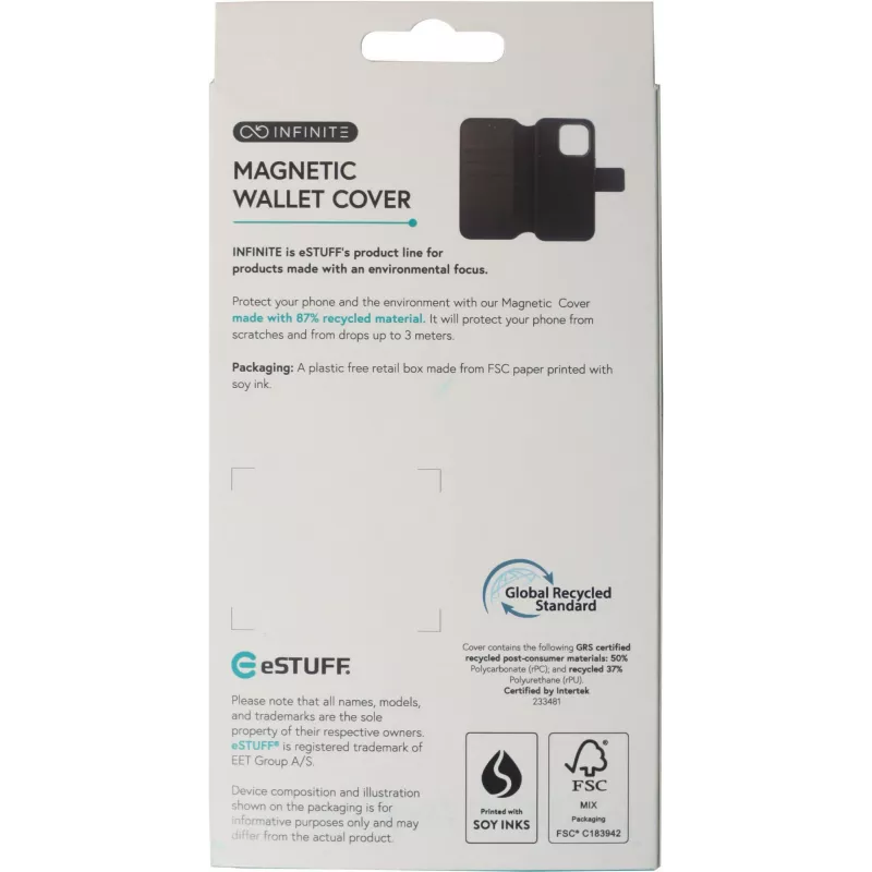 eSTUFF ES67160105 mobilā tālruņa maciņš 17,5 cm (6,9 collas) maciņa tipa vāciņš melns