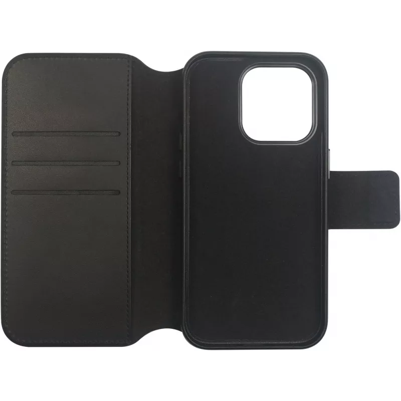 Wallet case eSTUFF iPhone 16 Pro 6.3 inch Melns 3 card pockets