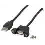 Microconnect USBAAF1PANEL2 USB kabelis USB 2.0 1.8 m USB A melns