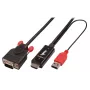 Lindy 1 m HDMI uz VGA pārveidotāja adaptera kabelis, melns