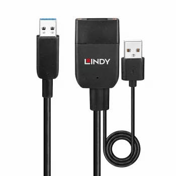 Lindy 35 m hibrīda USB 3.2 Gen 2 A tipa kabelis, melns ABS