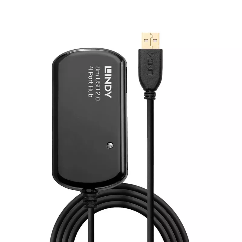 Lindy 8m USB 2.0 aktīvais pagarinātājrumbulis Pro